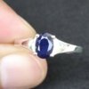 natural blue sapphire silver ring