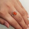 natural carnelian silver ring