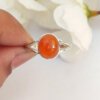 natural carnelian silver ring