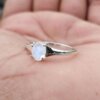 natural moonstone silver ring