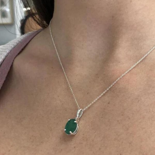 oval emerald necklace