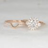 oval moissanite diamond engagement ring set