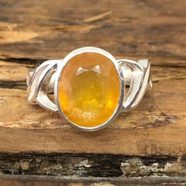 unheated untreated yellow sapphire ring