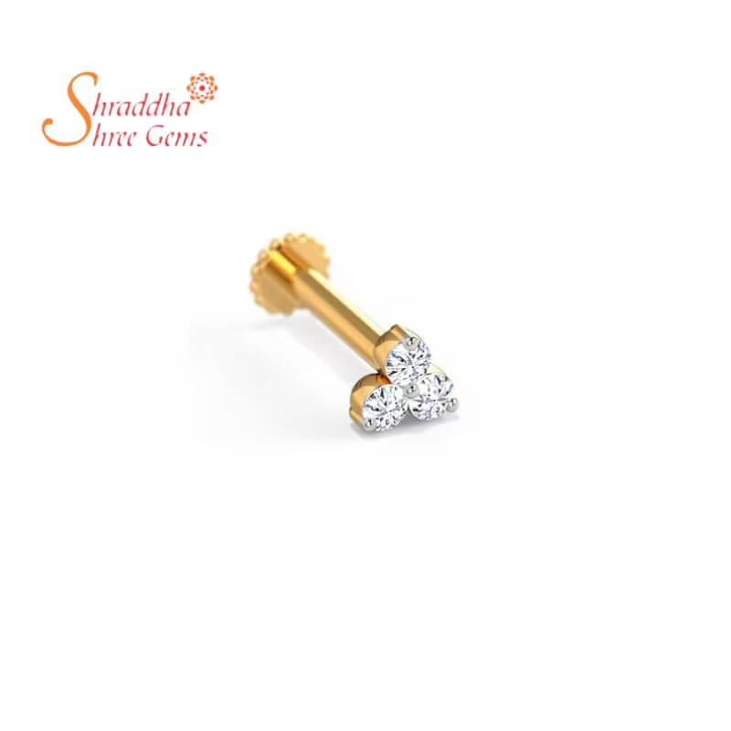 Yellow Gold Moissanite Nose Studs