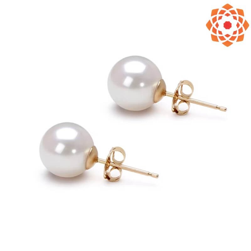 Certified White Round Pearl Earring-2ct